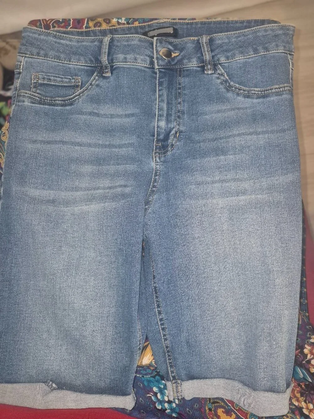 Ladie's Denim shorts, long, 5-pockets- in size 12 (30